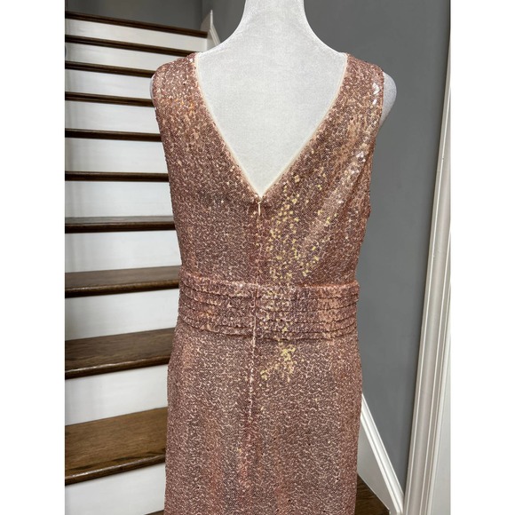 Kate Kasin Sequin Dress Sleeveless Maxi Evening ROSE GOLD. Size 12. Worn Once - Picture 4 of 10